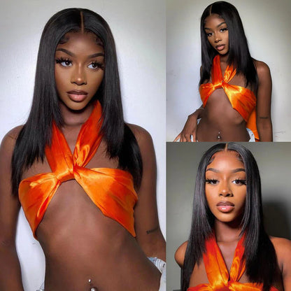 Straight Hair/Body Wave Hair 13x4 Tranparent HD Lace Front Wig Pre Plucked With Baby Hair Natural Hairline Glueless Wig Rose Hair