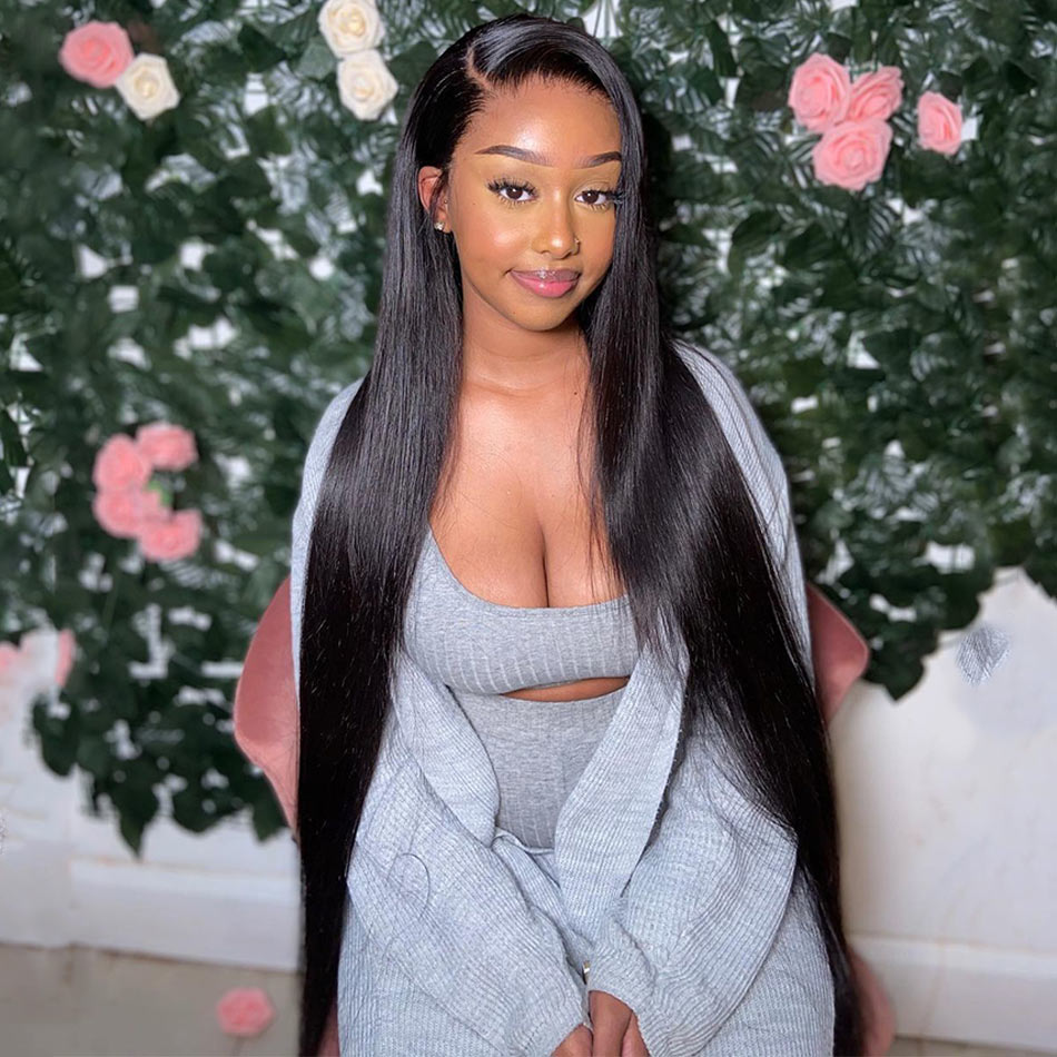 26" 28" 30″ 32″ 34″ 36″ 38″ 40″ Long Straight Human Hair 13×4 Lace Front Wigs