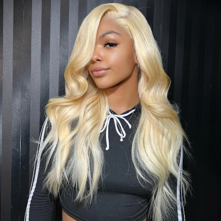 5*5 Lace Closure Wig Blonde 613 Color Human Hair Wig Body Wave Can Be Dyed 12-26 Inch