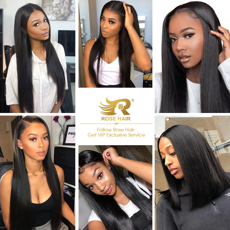 10A Grade 3PCS Straight Best Brazilian Virgin Hair Bundles - Rose Hair