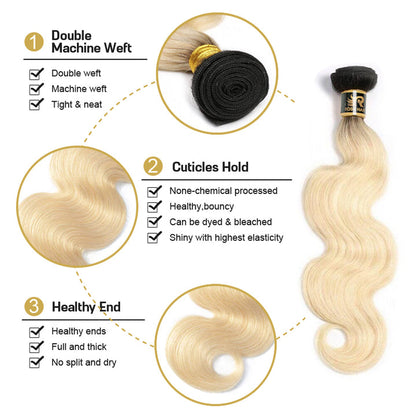 10A Grade 3PCS Body Wave T1b/