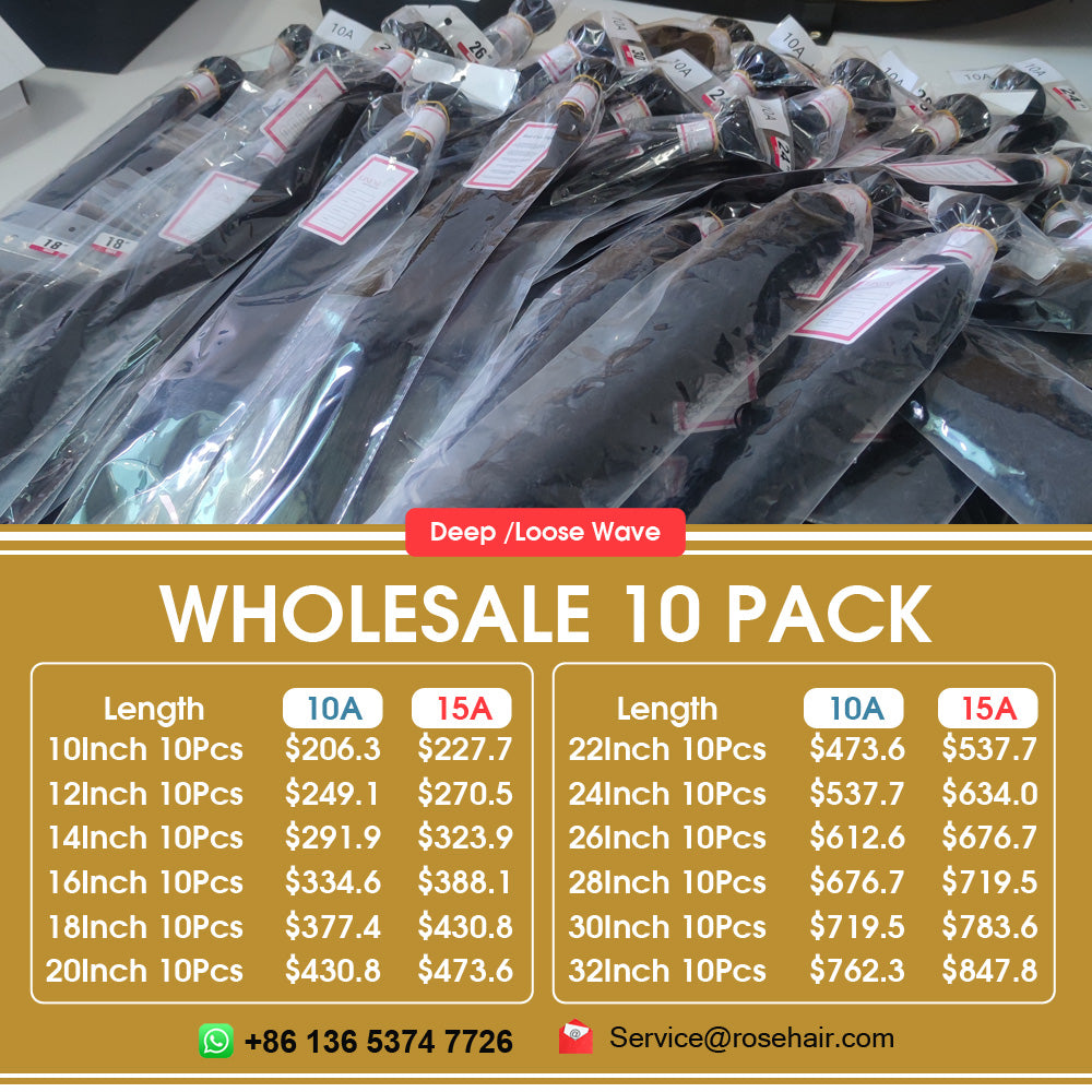 Wholesale 10A Grade Hair Bundles Virgin Human Hair Bundles 10 Pieces Curly Hair - Rose Hair