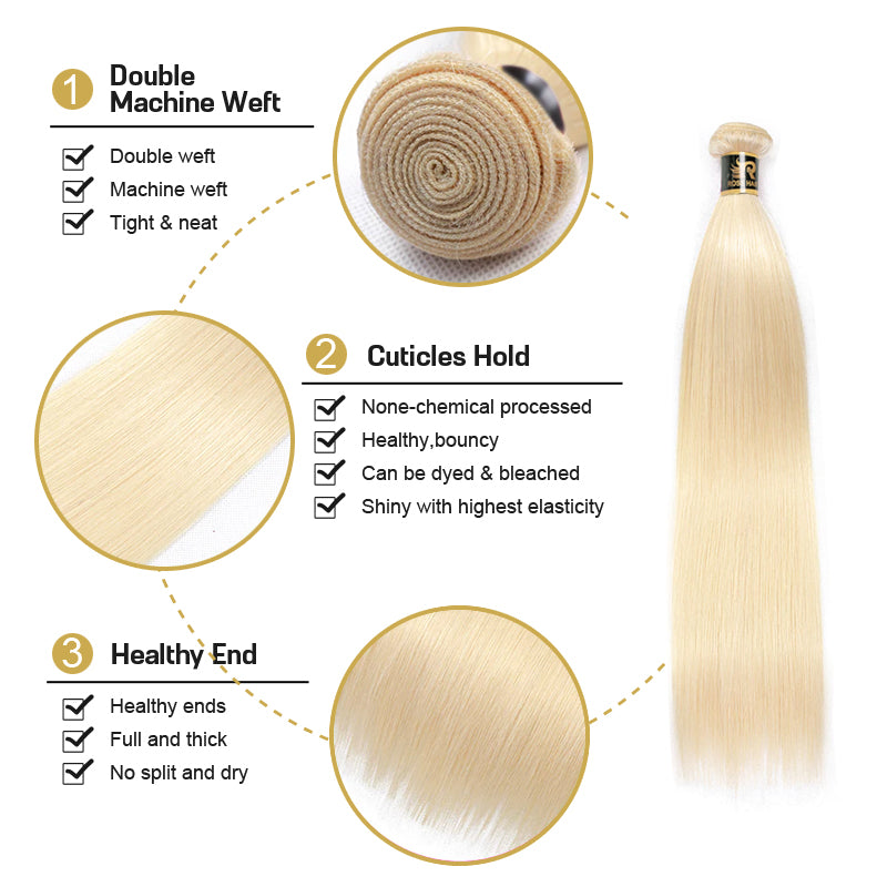 10A Grade 3 Bundles Brazilian Straight Virgin Hair 